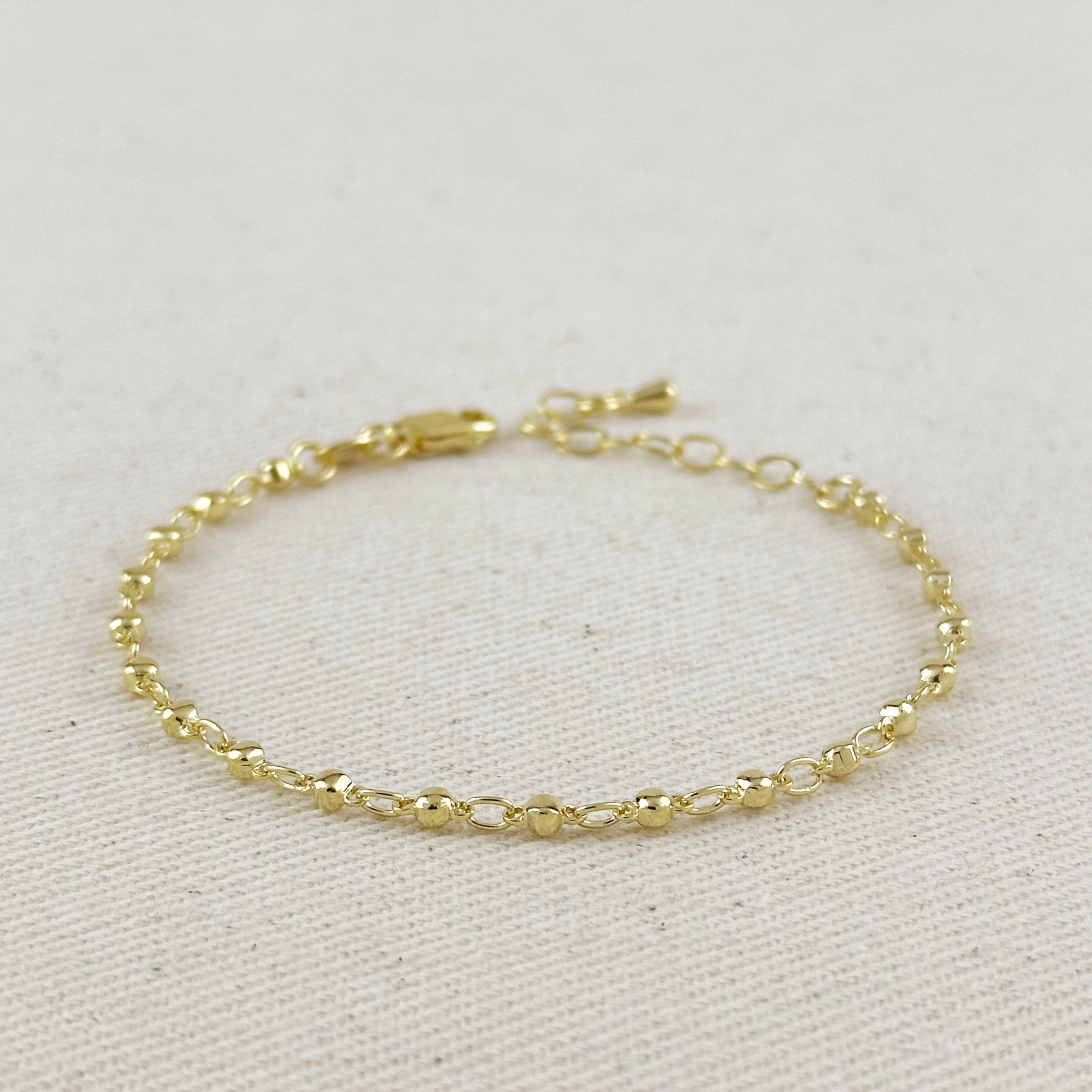 Gold Filled 18k 2.5mm Beaded Bracelet