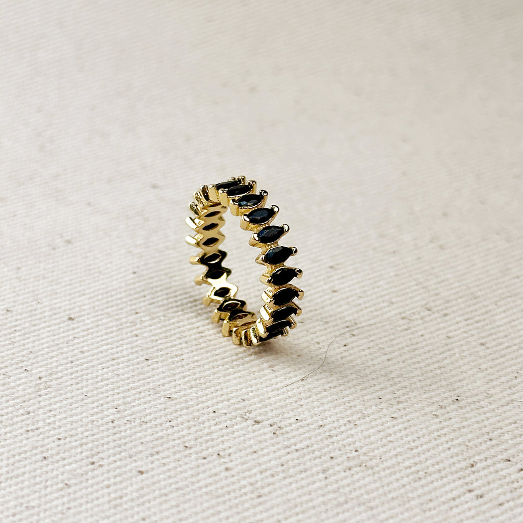 Gold Filled 18k Marquise Eternity Band Ring