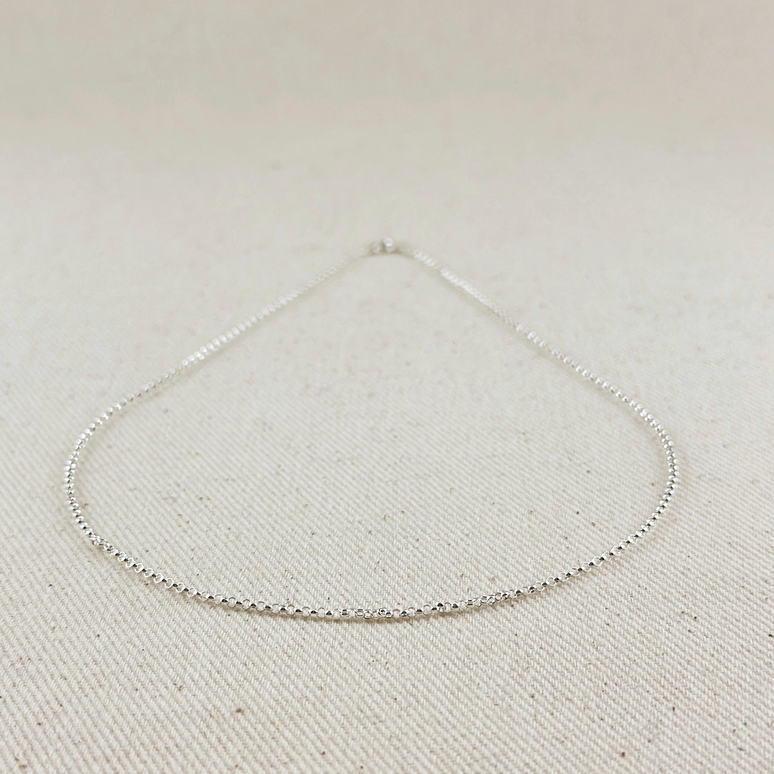 Silver Sterling  Round Rolo Chain 1.5mm Necklaces