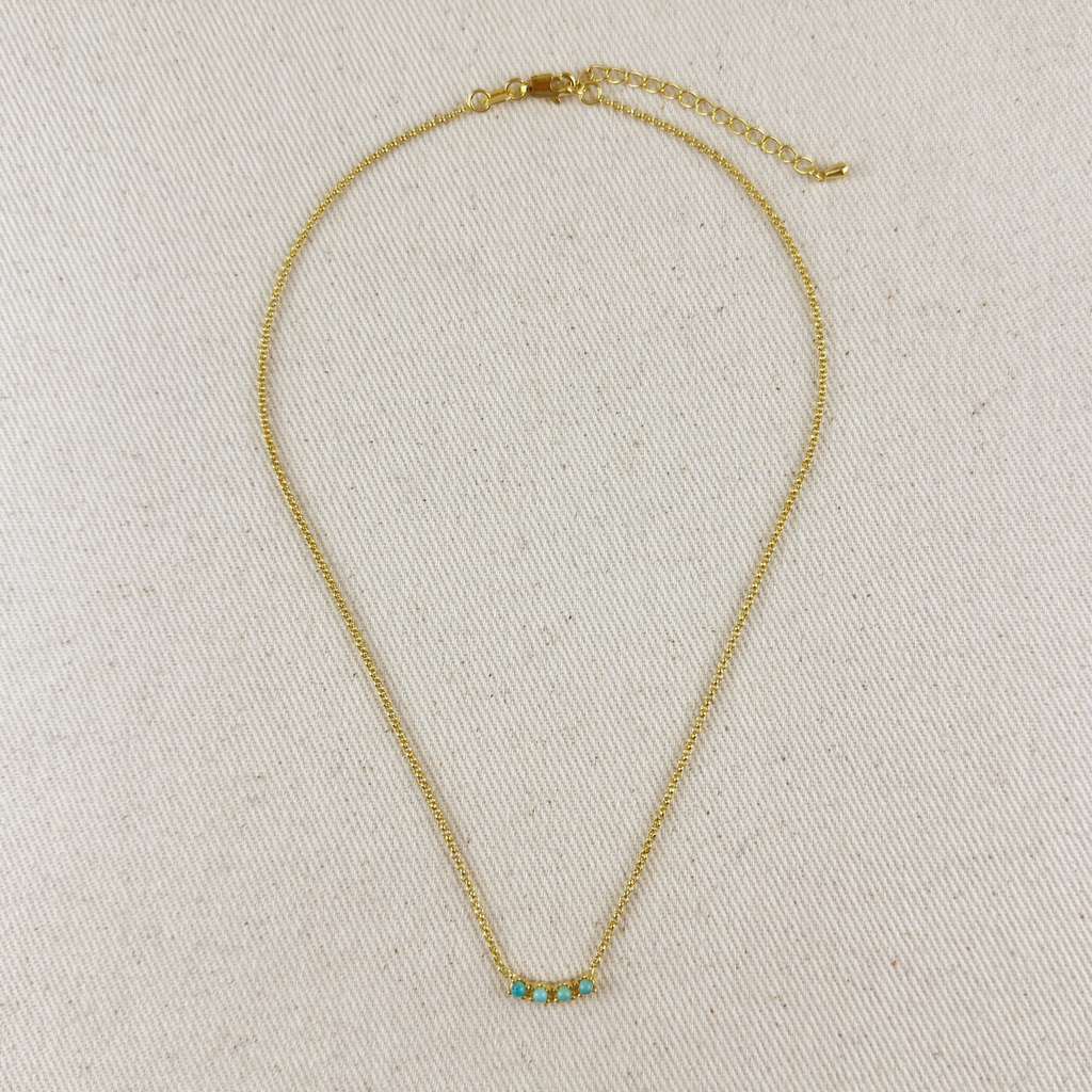 Gold Filled 18k Natural Turquoise Bead Necklace