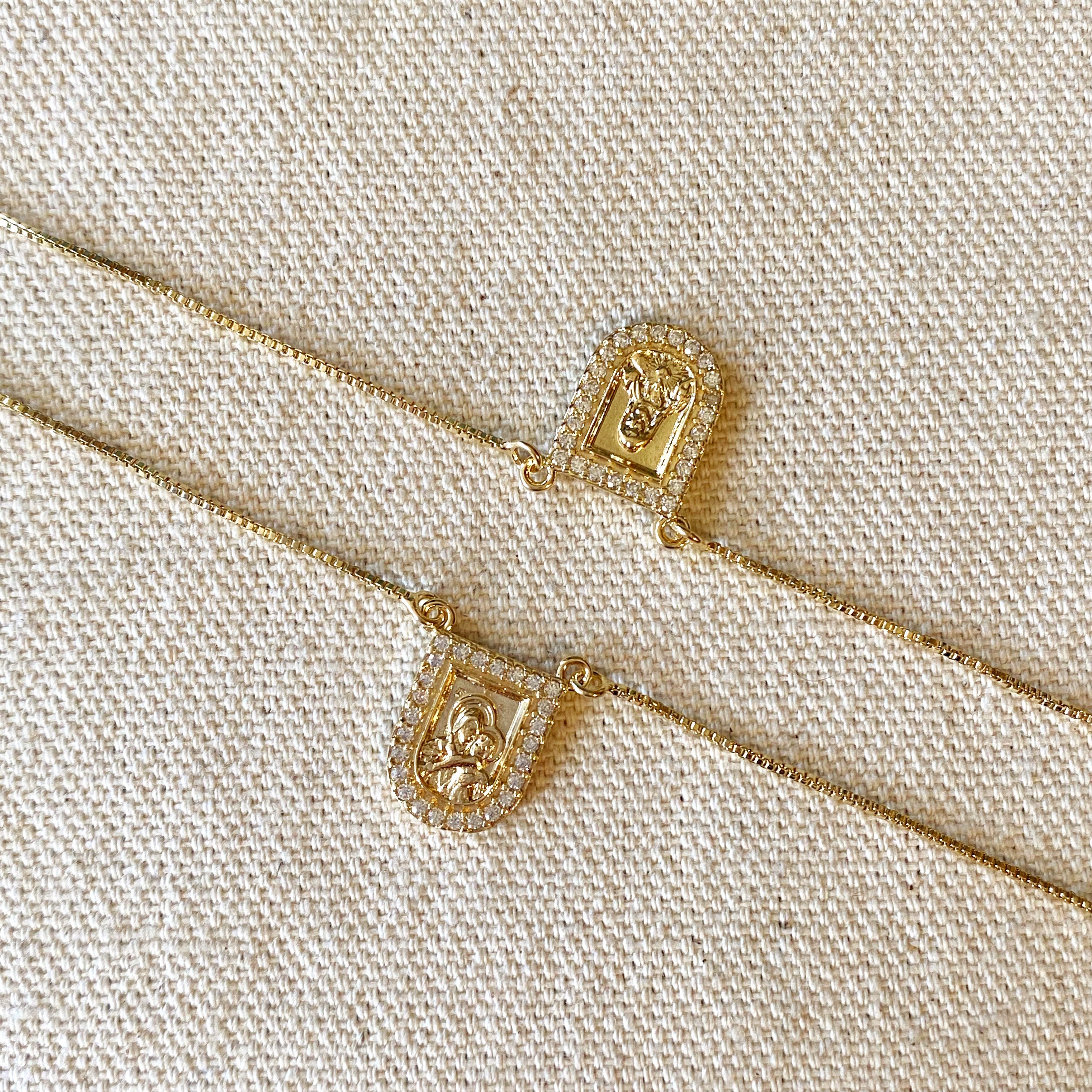 Necklace Scapular 18k Gold Filled