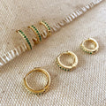 Gold Filled 18k Emerald Hoop Trio