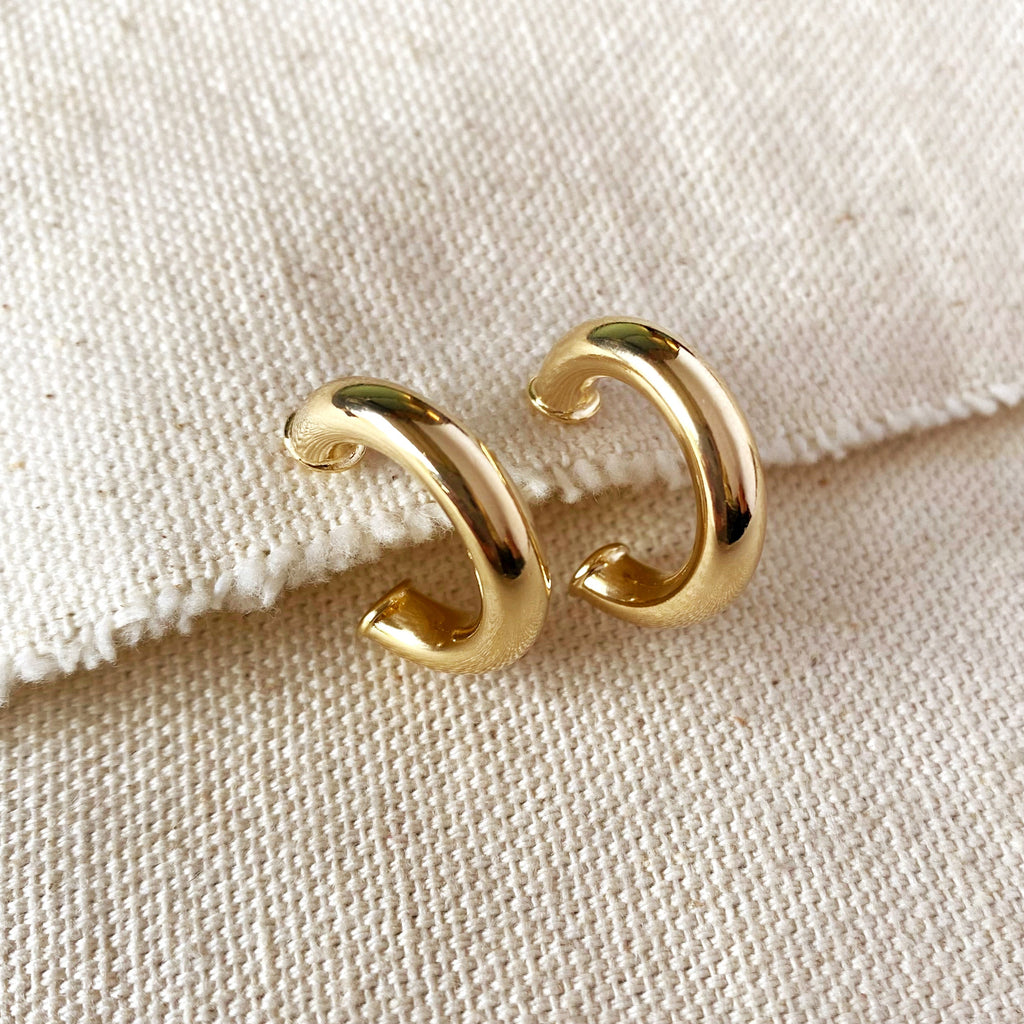 Gold Filled 18k Half-Hoops Earrings