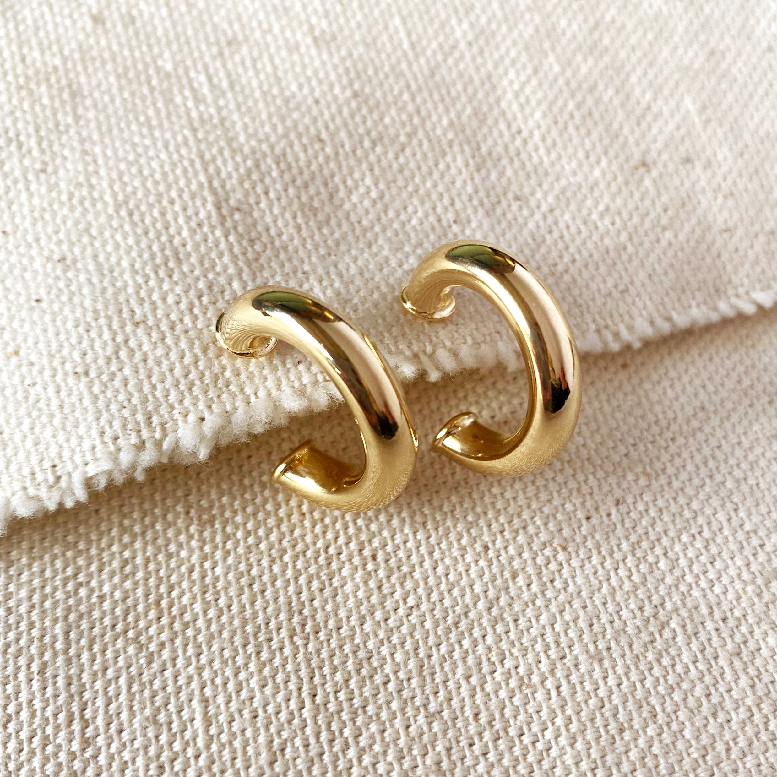 Gold Filled 18k Half-Hoops Earrings