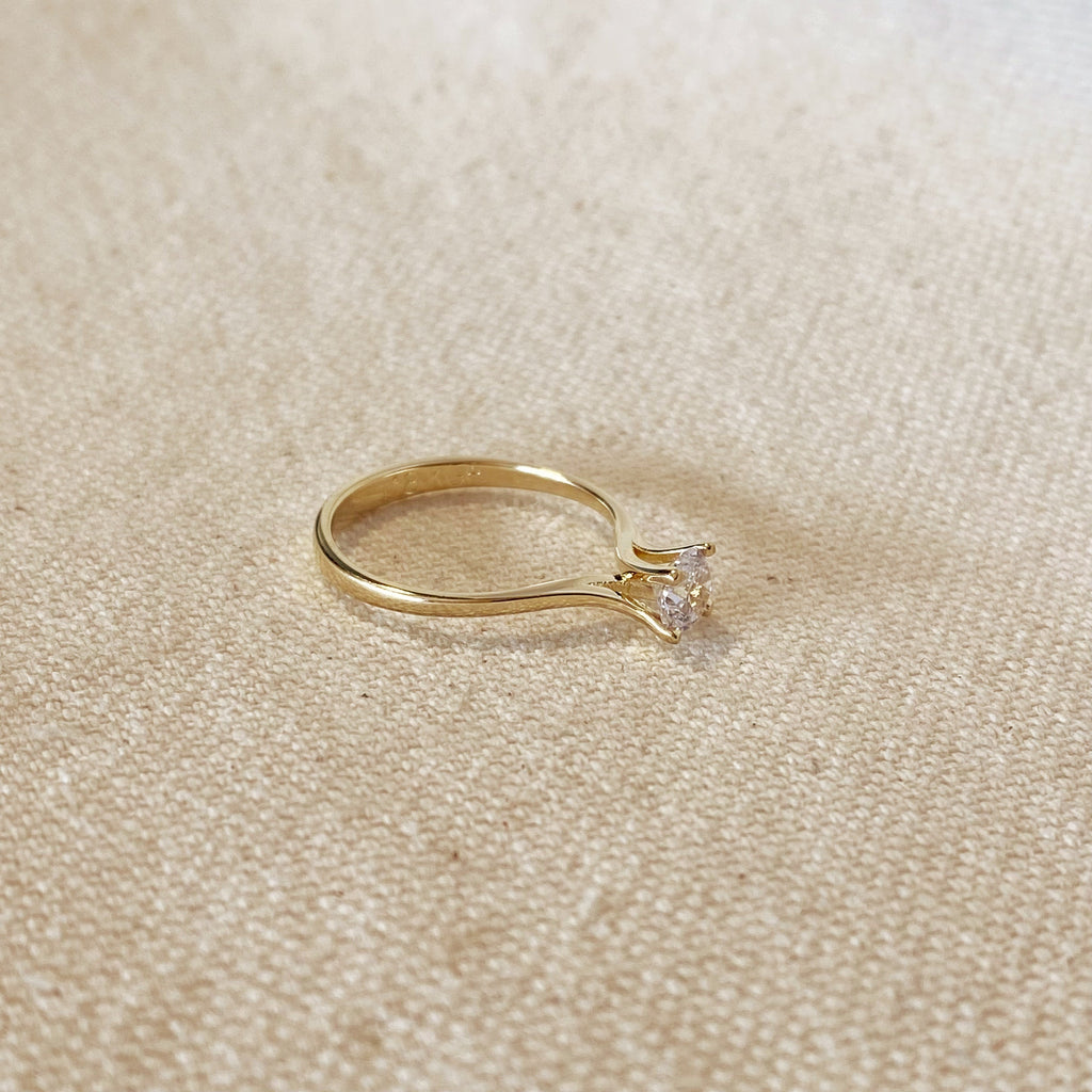 Gold Filled 18k Delicate Solitaire Ring