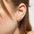 Gold Filled 18k Clear Cubic Zirconia 3-Shapes Stud Earrings