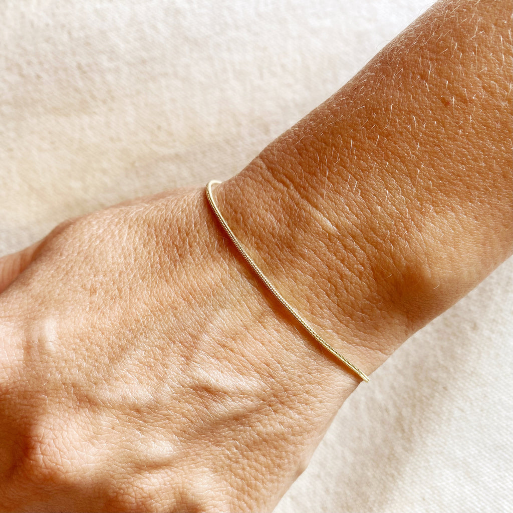 Gold Filled 18k 1.2 mm Round Snake Chain Bracelet