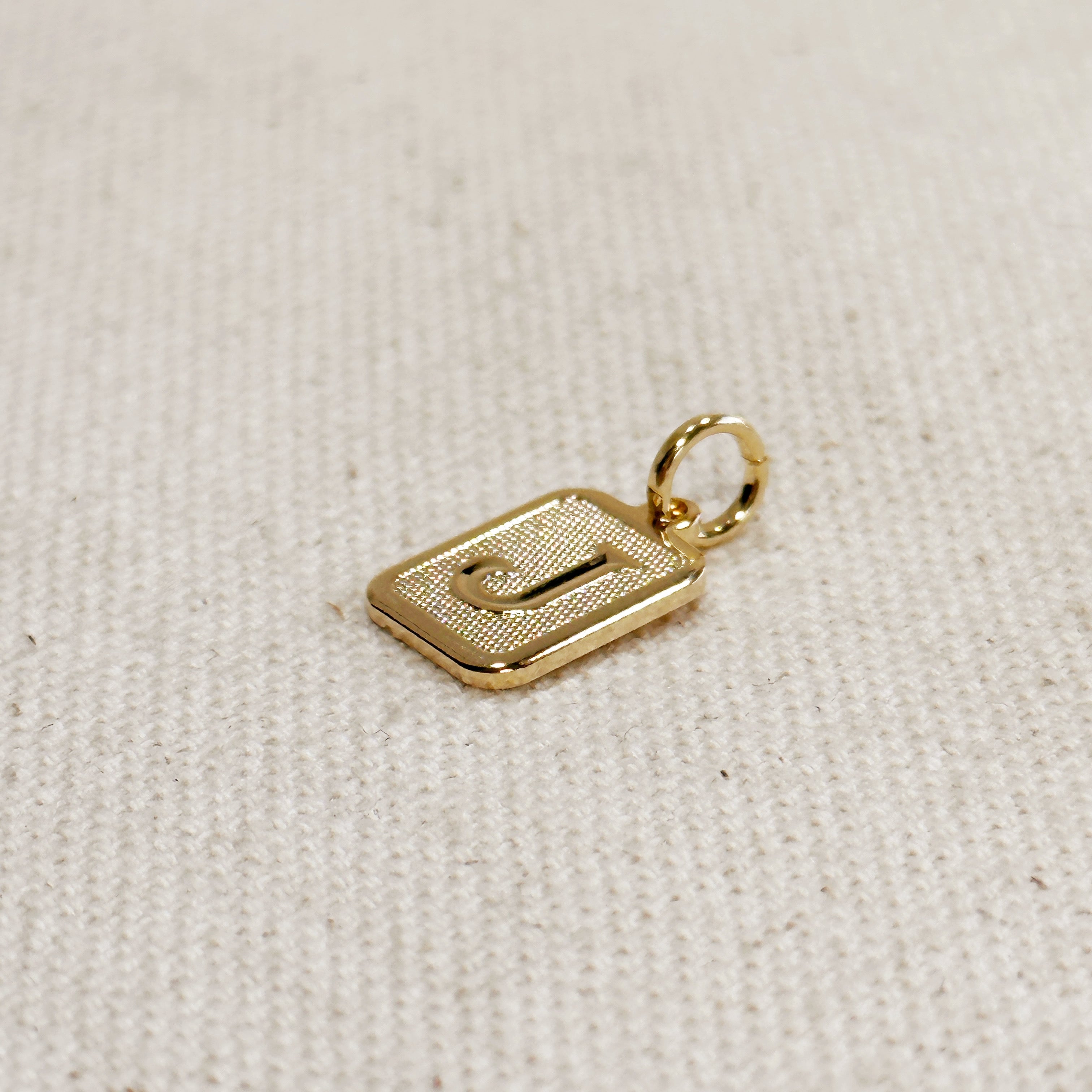 Initial Plate Pendant Textured