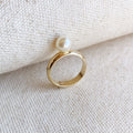 Gold Filled 18k Solitaire Pearl Ring