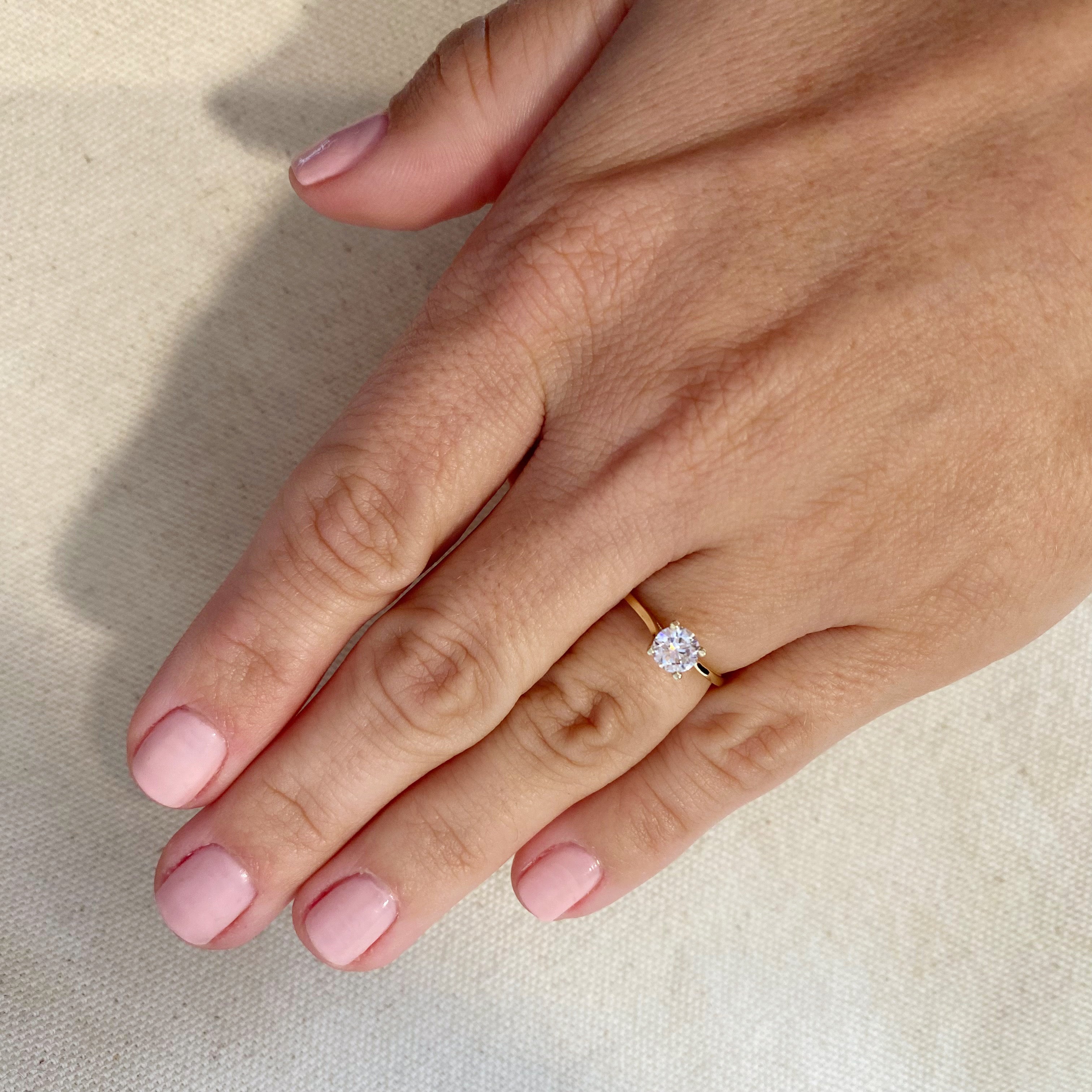 Gold Filled 18k Delicate Solitaire Ring