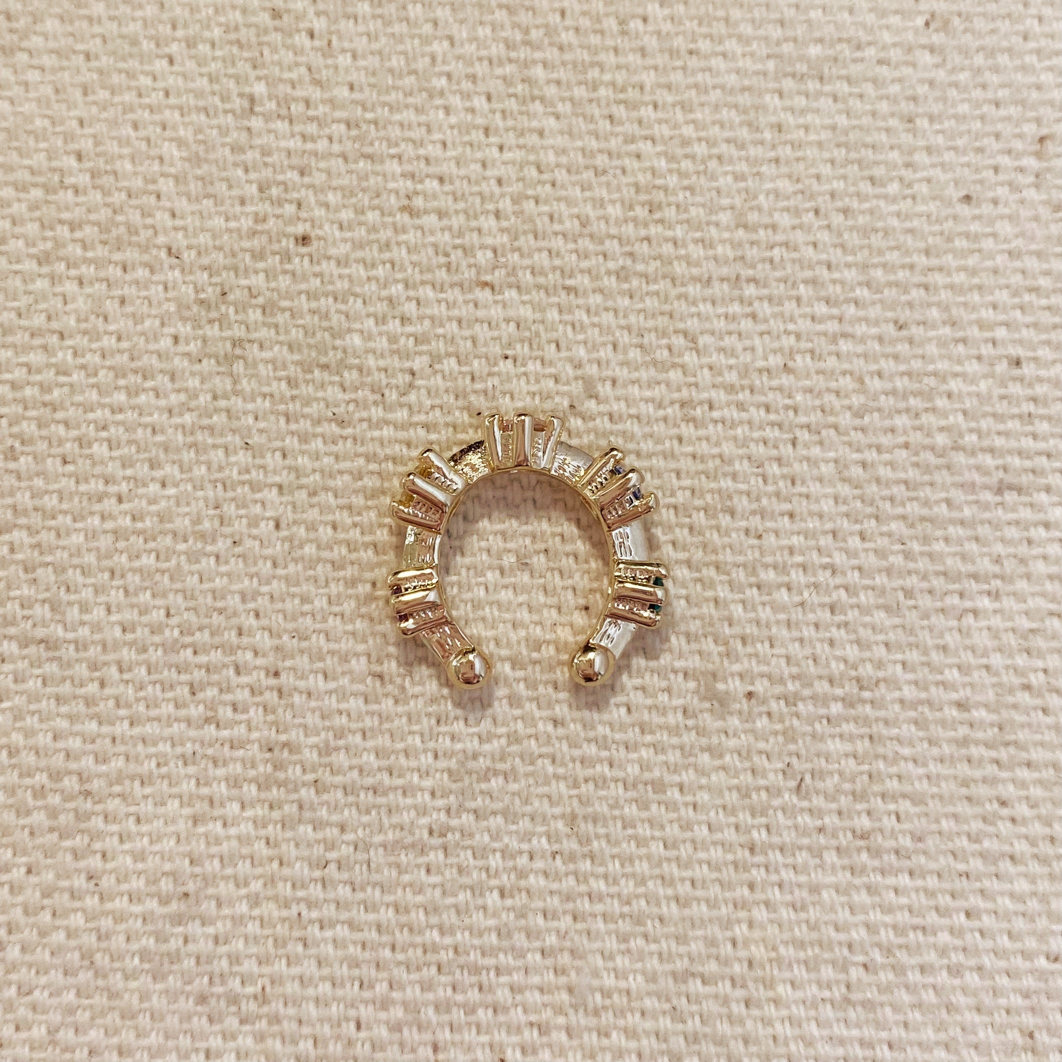 Gold Filled 18k Pastel Colored Cubic Zirconia Ear Cuff