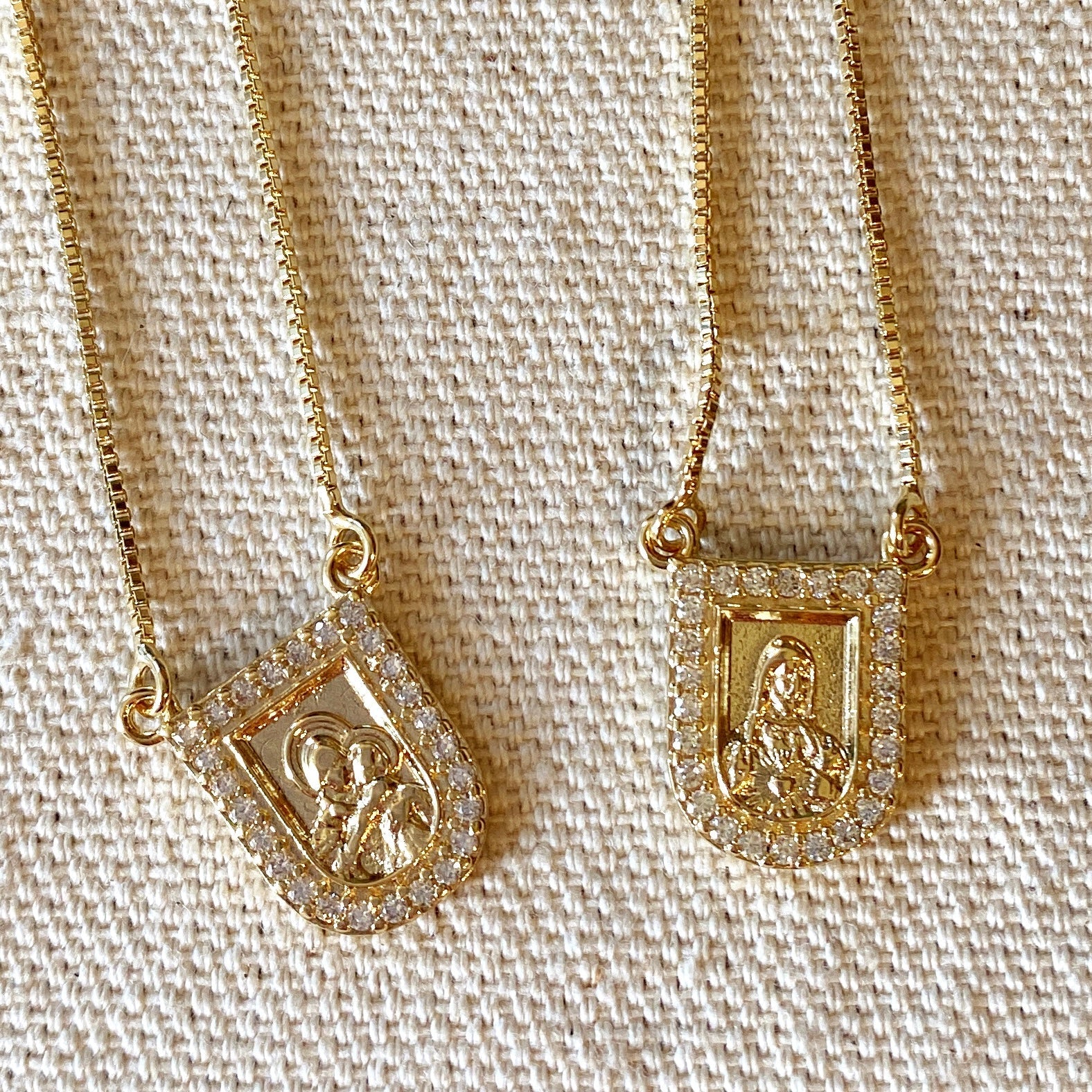 Necklace Scapular 18k Gold Filled