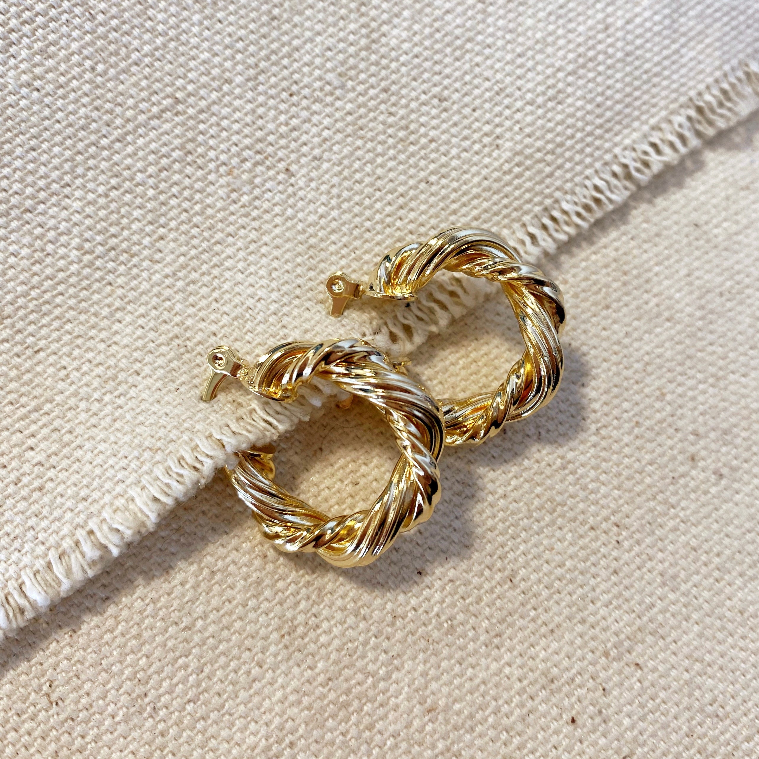 Gold Filled 18k 21mm Double Twisted Tube Hoop Earrings