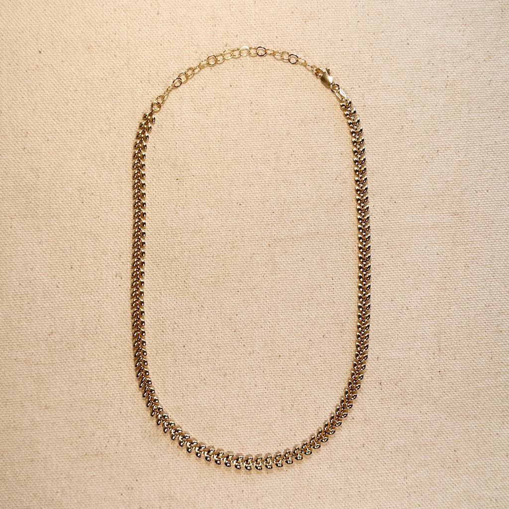 Choker Necklace 18k Gold Filled Leaf
