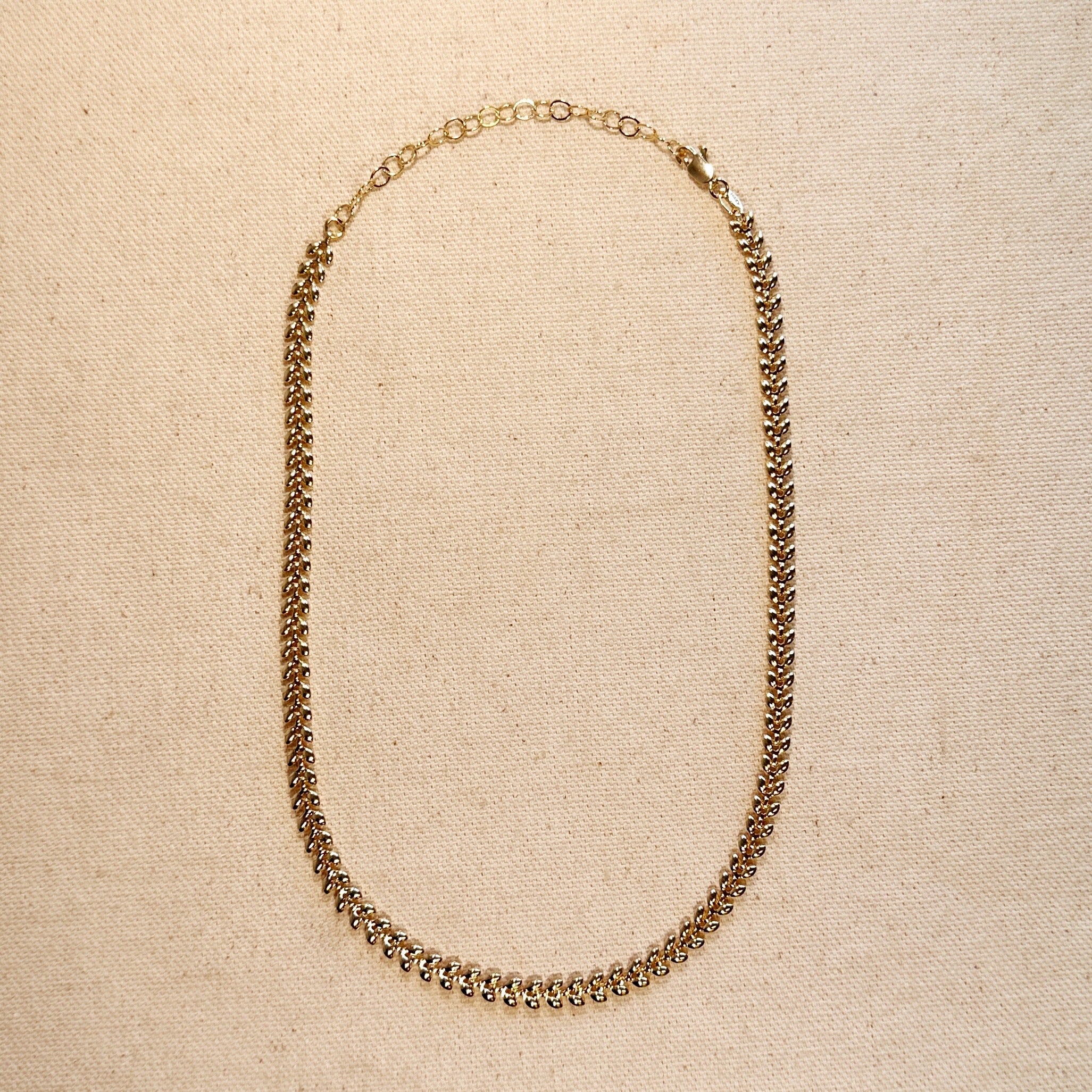 Choker Necklace 18k Gold Filled Leaf