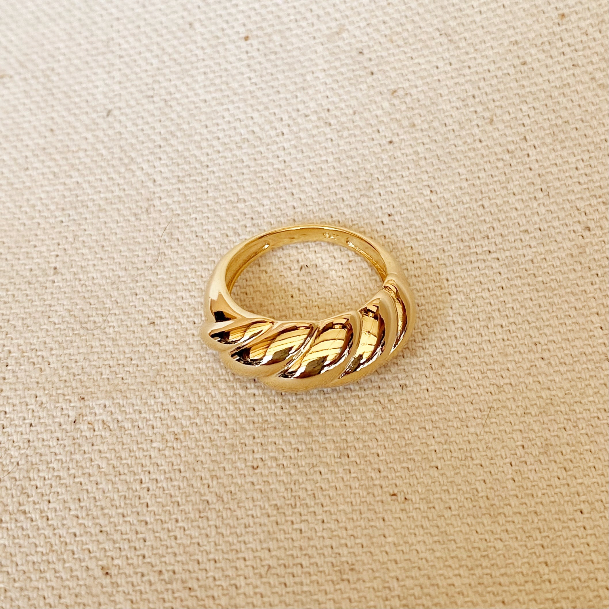 GoldFi 18k Gold Filled Dome Croissant Ring