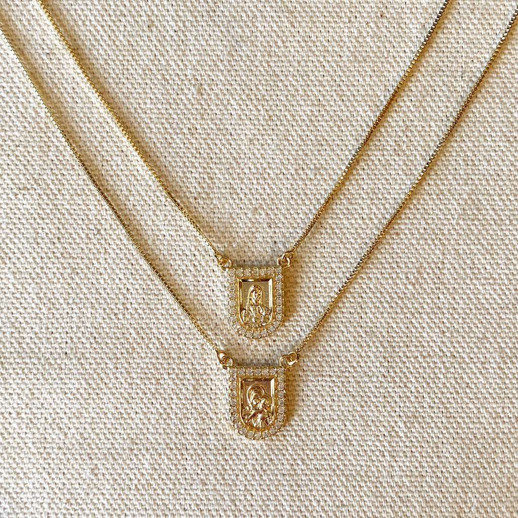 Necklace Scapular 18k Gold Filled