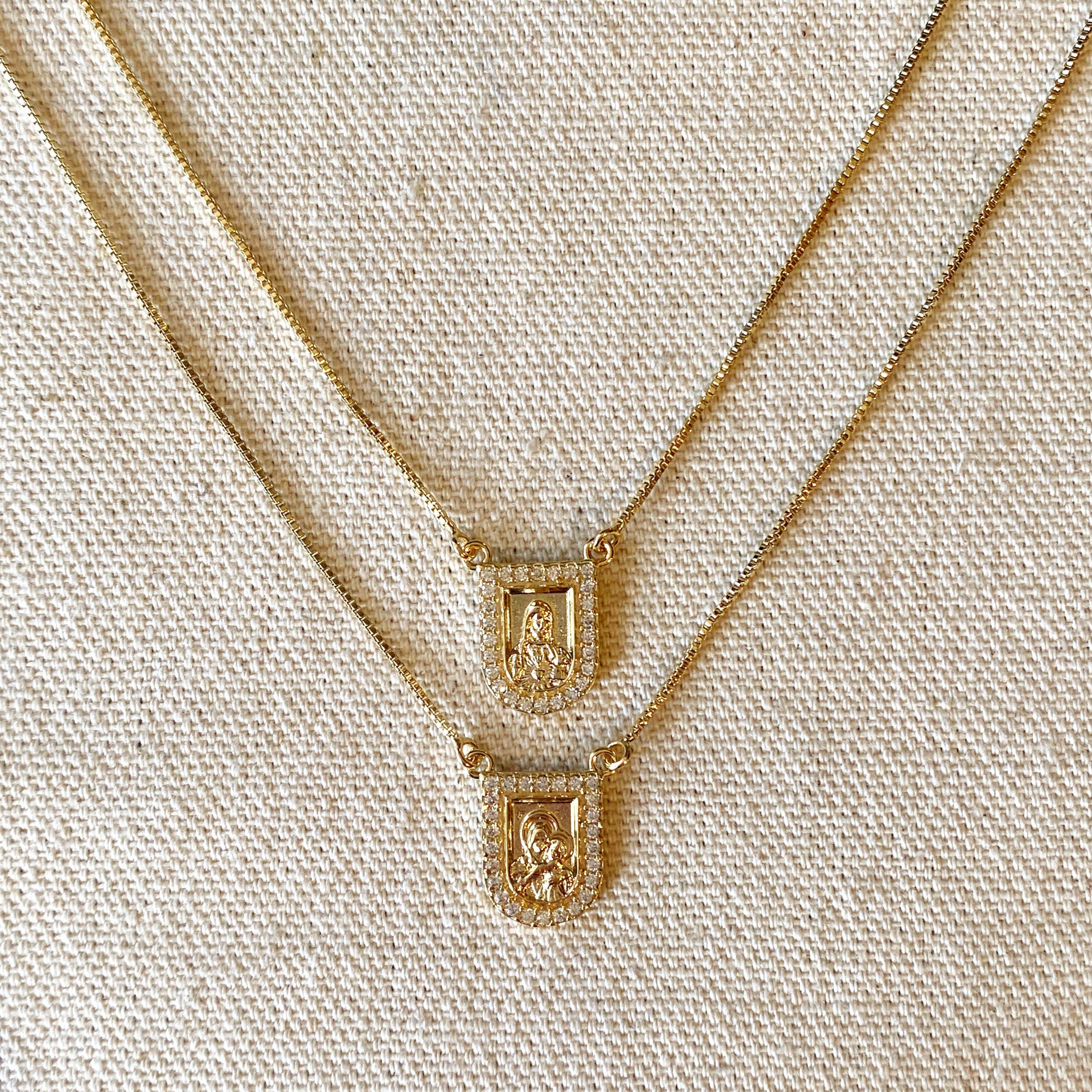 Necklace Scapular 18k Gold Filled