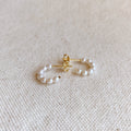 Gold Filled 18k 15mm Simulated Pearls Bead Half-Hoop