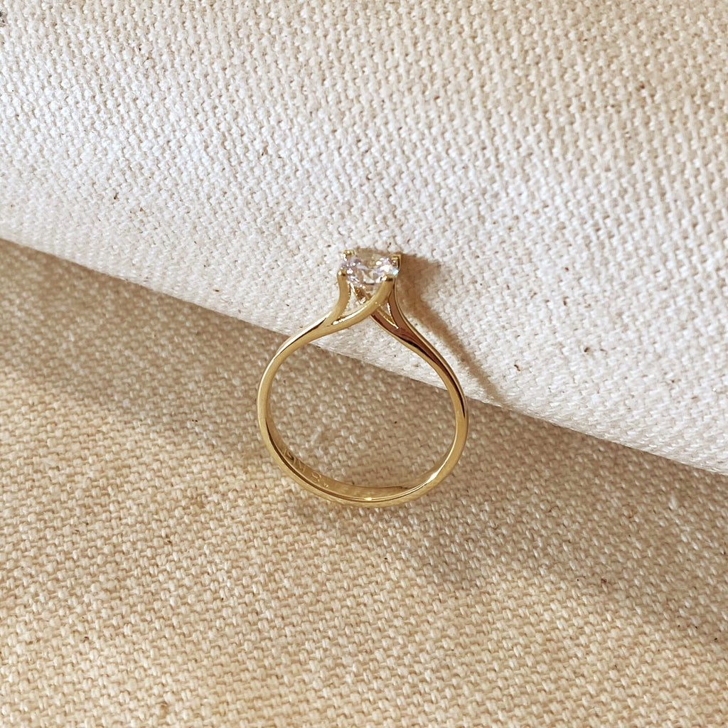 Gold Filled 18k Delicate Solitaire Ring