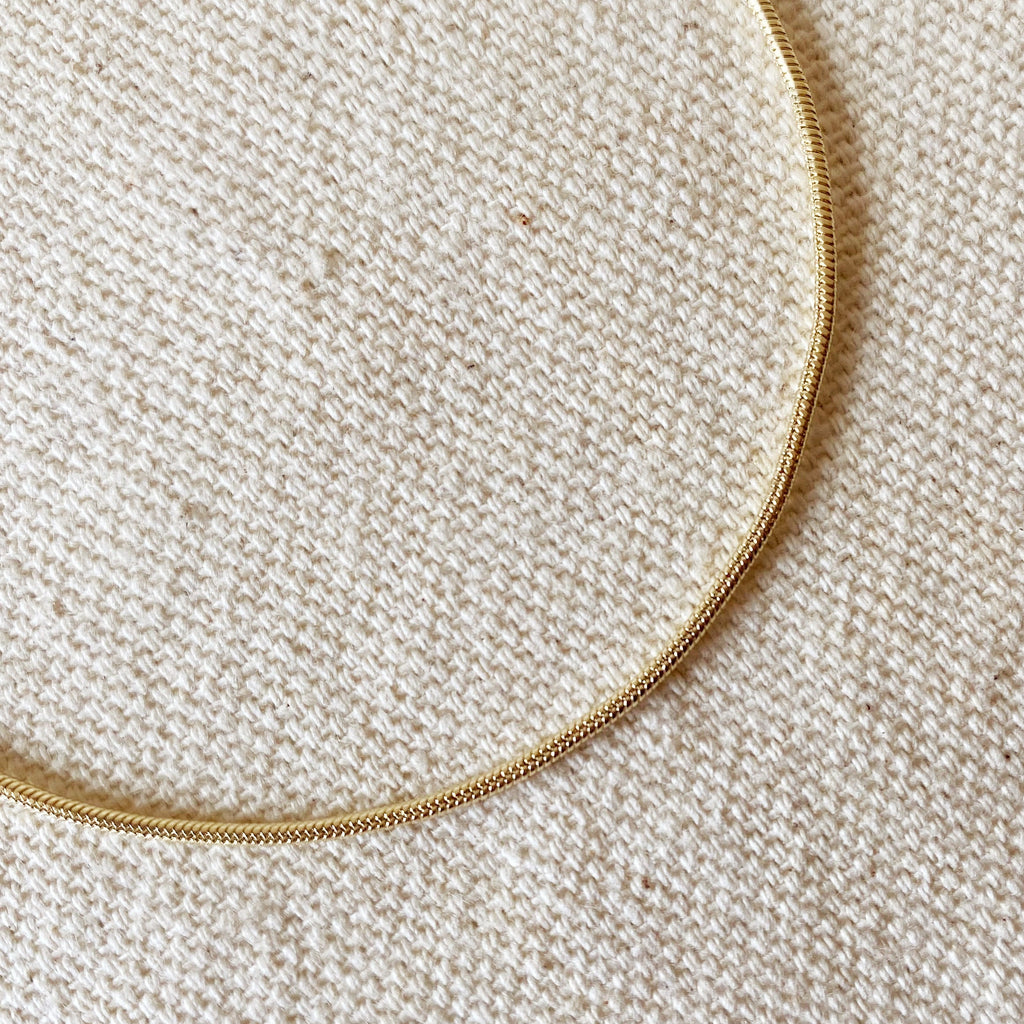 Gold Filled 18k 1.2 mm Round Snake Chain Bracelet