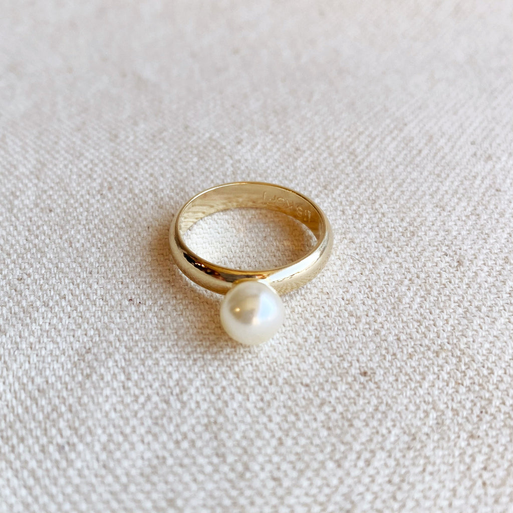 Gold Filled 18k Solitaire Pearl Ring