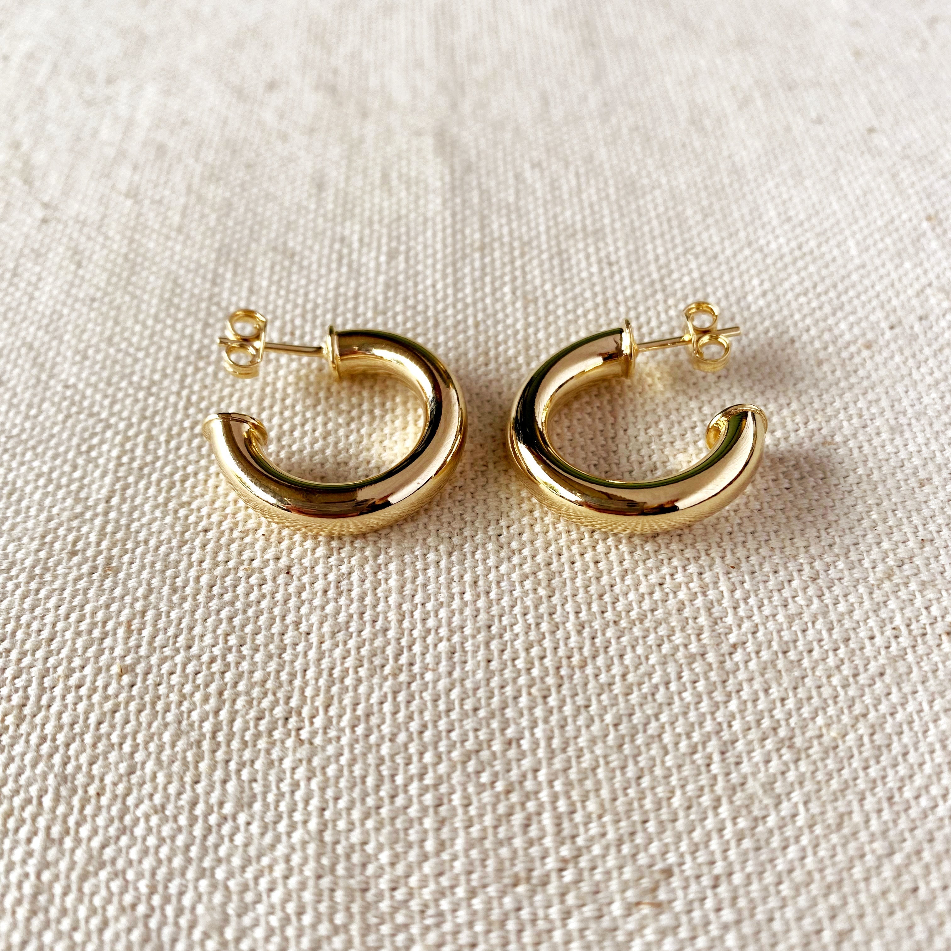 Gold Filled 18k Half-Hoops Earrings