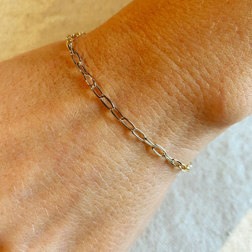 Gold Filled 18k 2.5mm Cable Link Bracelet