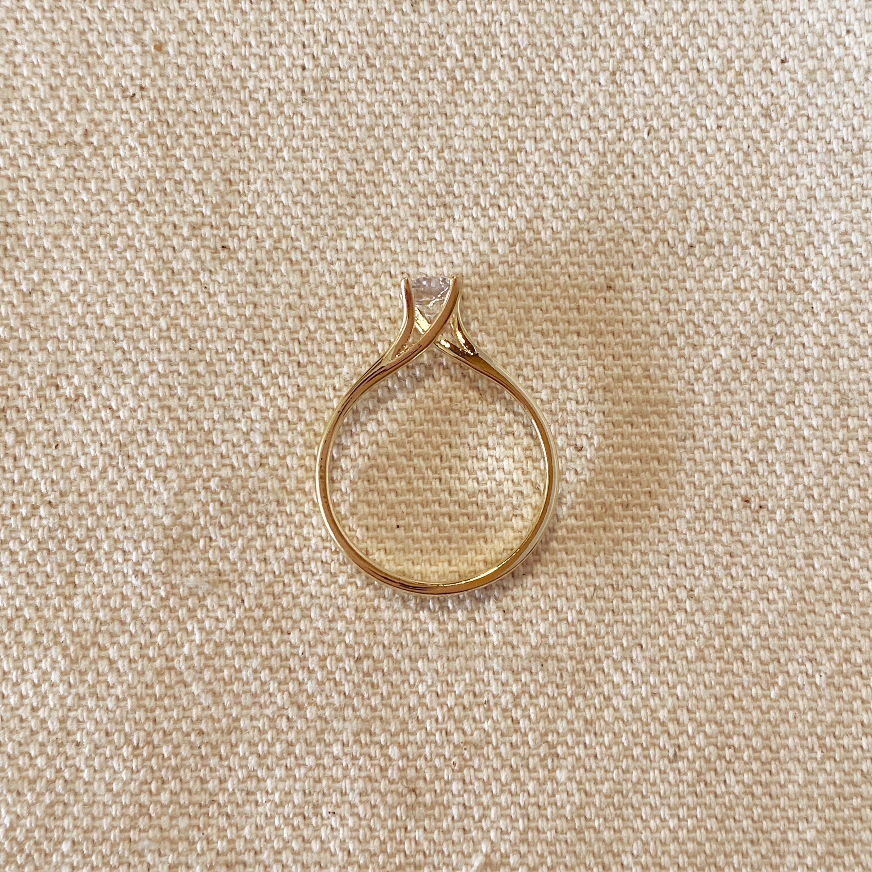 Gold Filled 18k Delicate Solitaire Ring